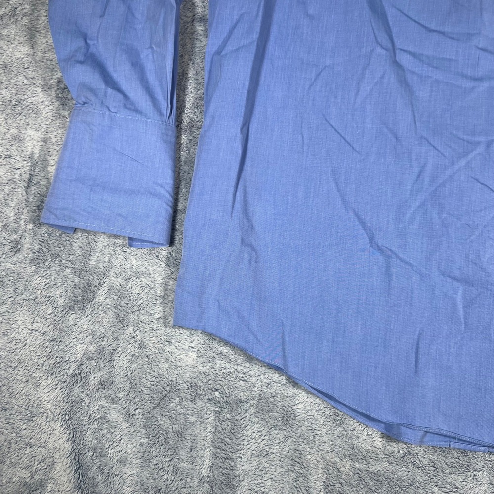 Brooks Brothers Traditional Fit Non-Iron Supima Cotton Blue Dress Shirt 17.5-34 - Picture 13 of 16